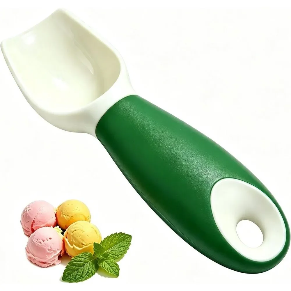 Ice Cream Scoop Non Slip Silicone Grip Deep Bowl Frozen Yogurt Fruit Scooper